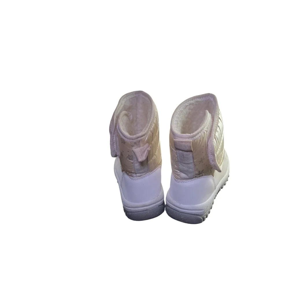 Kids Size 7.5-8 Winter Snow Boots Sparkle Snowflake Water Resistant Warm Boots